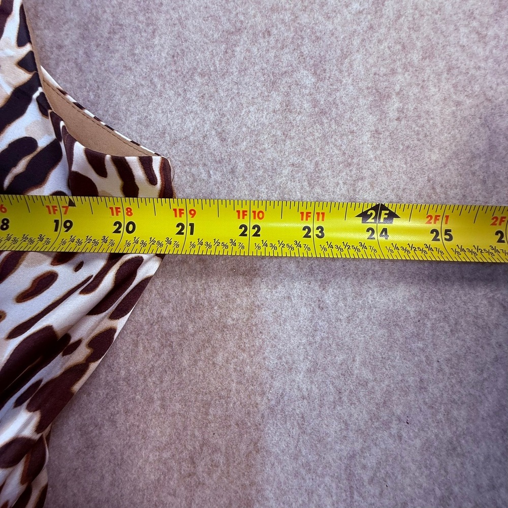 New York & Company Animal Print Bow Halter Jumpsuit Brown XL NWT - Picture 9 of 10